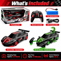 Voiture télécommandée 2,4 GHz 6 canaux 1:16 Scorpion transformable avec fonction de fumée, éclairage et son, véhicule RC acrobatique à l'échelle 1/16 pour enfants