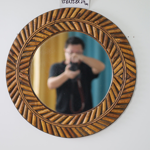 Gương tròn hiện đại Bắc Âu với thiết kế Câu Đố khối gỗ nhỏ 60x60 cm Gương tròn cắt dán khối gỗ nhỏ - Product Image 3