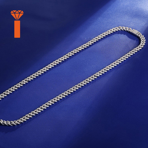 8mm VVS <span class=keywords><strong>Moissanite</strong></span> diamanten-geïnspireerde hiphop sieraden, hoogwaardig sterling zilver 925 Miami Cuban Chain <span class=keywords><strong>Moissanite</strong></span> ketting - Product Image 3