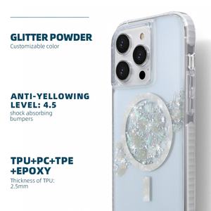 Funda de Teléfono Transparente Personalizada Anti-Amarillamiento de TPU, TPE y PC, Funda Magnética Transparente a Prueba de Golpes para iPhone 16 15 14 13 12 Pro Max - Product Image 2