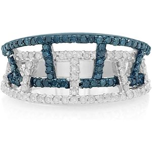 Bague en diamant Ornaatis 0,94 carats, taille ronde, blanc bleu, argent sterling 925 naturel, bague de fiançailles, taille 8 - Product Image 1