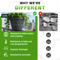 KD9422SN-KD9423SN Pots et jardinières en plastique PP légers pour décoration intérieure de luxe, vente en gros, pots de fleurs et jardinières de jardin
