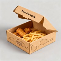 Impression numérique Boîte de poulet frit Fast Food Jetable Frites Boîte de burger Boîtes de papier de poulet frit avec logo Emballage rapide