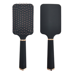 Spazzola per Capelli con Cuscinetto Quadrato Grande, Personalizzabile con Logo, Finitura Opaca Nera, Morbida al Tatto, per Salone di Bellezza, Vendita all'Ingrosso - Product Image 1