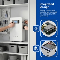 Sistema de Almacenamiento de Energía Solar CTECHi 48V 15kW - Batería ESS de 15kWh 314Ah para Sistemas Fotovoltaicos Residenciale