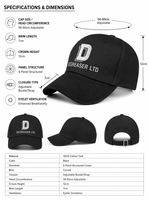 Casquette de ski à 6 panneaux avec logo personnalisé brodé, 100% coton, fermeture réglable, style sportif/mode unisexe pour la promotion publicitaire