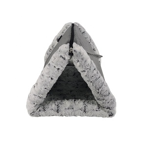 2 in 1 Beruhigendes Katzen tunnel bett Zelt XL Plüsch Faltbare Katzen kletter möbel mit Heiz funktion Bedrucktes Haustier bett für Katzen Hunde - Product Image 3