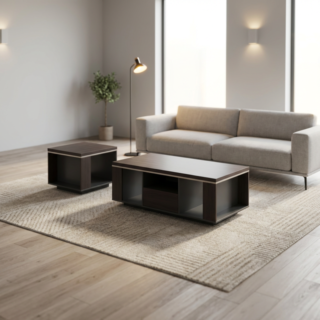 Wooden Coffee Table for Living Room | MDF Center Table with Modern Design | Home Furniture Supplier