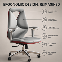 Silla de Oficina Ergonómica de Diseño Moderno, Silla Giratoria de Cuero PU para Personal, Silla de Computadora con Altura Ajustable, Sillas de Lujo para Jefes