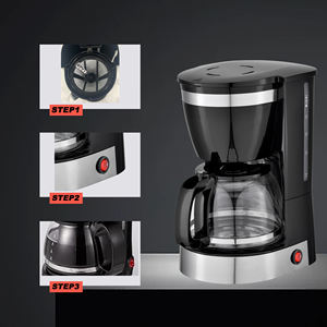 Cafetière à Gouttes Électrique Mini en <span class=keywords><strong>Plastique</strong></span> Écologique Pratique et Facile à Utiliser Machine à Café Familiale 1,25L 10 Tasses - Product Image 2