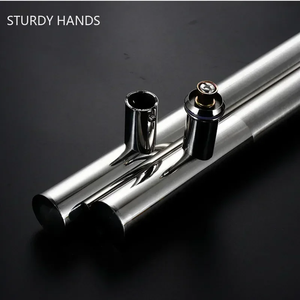 Manijas y tiradores modernos de acero inoxidable con vidrio grueso para puertas correderas de baño, ideales para hoteles y apartamentos, herrajes para puertas interiores, fáciles de instalar. - Product Image 5