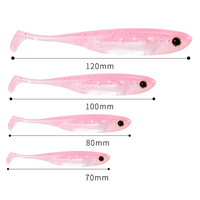Leurre souple en plastique de 12 cm avec feuille d'argent intégrée, 5 pièces, leurre à queue de pagaie, appâts souples en caoutchouc pour eau salée avec tube réfléchissant argenté