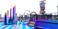 Aire de jeux interactive intérieure pour enfants, équipement d'amusement commercial sur mesure avec labyrinthe, fosse à balles, toboggan et trampoline