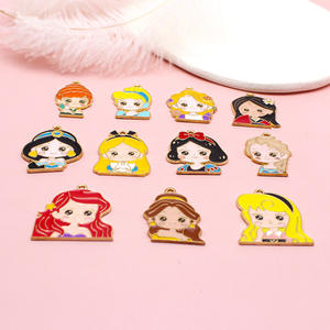 Accesorios de Princesa Para Niños Hechos a Mano Para Manualidades al por Mayor Colgante Llavero de <span class=keywords><strong>Cenicienta</strong></span> Blancanieves de Aleación Semiacabada a la Moda - Product Image 6