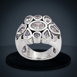 Trendy Women's High-grade 925 Sterling Silver Customized <b>CZ</b> <b>Ring</b> with Silver Plating for Parties and Gifts - Product Image 1