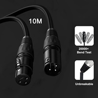 Câble d'extension HIFI XLR en gros 10M Microphone Câble audio 3 broches Mâle/Femelle Micro Noir Tressé Blindé Amplificateur de voiture Mixeur