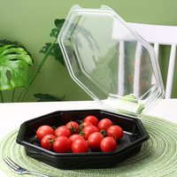 Boîte à lunch jetable en plastique noir, anti-fuite, à un étage, pour fruits, salades, collations et plats à emporter – Offre Spéciale