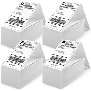 4" X 6" White Perforated Direct Thermal Address Shipping Thermal <strong>Printer</strong> Compatible Fan Fold 4x6 <strong>Label</strong> - Product Image 4