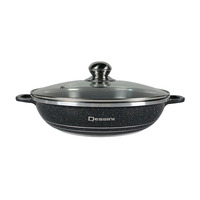 Ensemble d'ustensiles de cuisine de luxe en granit, 10 pièces, avec couvercle en verre