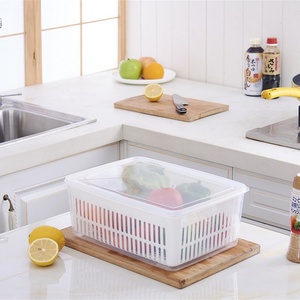 Scatola portaoggetti frigorifero cucina Organizer frutta verdura fresca scatole di stoccaggio cestino di scarico contenitori <span class=keywords><strong>dispensa</strong></span> - Product Image 5