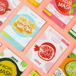 Masque facial en feuille ZLZR aux extraits de fruits, collagène et vitamine C, hydratant, raffermissant, minimisant les pores, multi-fruits - Product Image 3