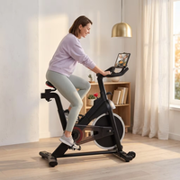 Vélo d'entraînement d'intérieur avec volant d'inertie de 12 kg, transmission par courroie, écran LCD pour afficher le temps, la vitesse, la distance et les calories, vélo de spinning pour entraînement à domicile