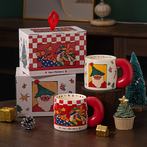 Christmas New Year Gift Ceramic Heat-Resisting American Style Coffee <b>Cup</b> <b>Set</b> Office Mug Souvenir Practical Gift - Product Image 3