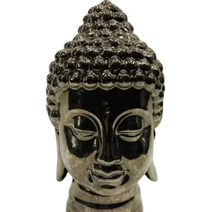 Керамическое украшение в виде головы Будды, винтажная бронзовая глазурованная статуя в форме головы Будды для украшения дома, под заказ