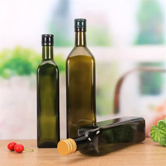 Aceto quadrato da 17 once/500 ml da cucina cuoce bottiglie vuote di olio d'oliva verde quadrato