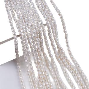 Promotion : Chaîne de perles de riz blanches de 4-5 mm, perles d'eau douce naturelles, perles en vrac pour la fabrication de bijoux, couleur Zhuji - Product Image 5