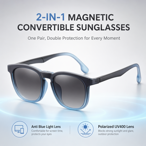 Gafas de Sol Magnéticas con <span class=keywords><strong>Clip</strong></span> Polarizadas UV400 de Dos Tonos con <span class=keywords><strong>Lentes</strong></span> con Protección Contra la Luz Azul para Hombre, Ideales para Conducir - Product Image 1