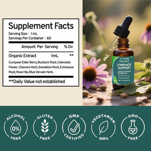 Atacado OEM Líquido Orgânico Linfático com Equinácea, Dente-de-Leão e Bardana para Suporte Imunológico e Desintoxicação Linfática - Product Image 2