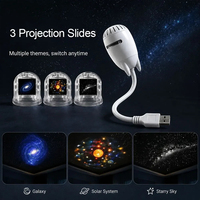 Nouvelle version Mini projecteur d'étoiles LED coloré, lune, aurore, espace, alimenté par USB, angle réglable, lampe de nuit 2-en-1, chambre à coucher, camping
