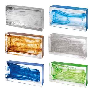 Ladrillos de bloques de vidrio de Color ámbar Soul para columna de partición montada en la pared podría proveedores de bloques de ladrillos de vidrio de construcción de fusión en caliente sólida - Product Image 2