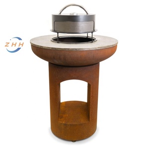 Elegante Chimenea Exterior, Fabricada en Acero Corten de Alta Calidad con Almacenamiento para Leña - Product Image 3