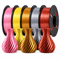 Filament d'imprimante 3D en PLA soyeux 1,75 mm 1 kg, couleurs riches pour l'artisanat décoratif, compatible avec les imprimantes 3D Bambu Lab et Creality