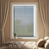 Moustiquaire plissée coulissante en maille polyester pour fenêtre de maison moderne - Durable et facile à installer