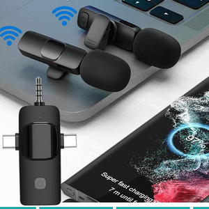 K15 <strong>Wireless</strong> <strong>Microphone</strong> 3 in 1 <strong>Wireless</strong> Dual <strong>Microphone</strong> for 3.5mm for Type-c for Phone - Product Image 5