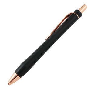 Stylo à <span class=keywords><strong>bille</strong></span> en forme d'<span class=keywords><strong>arc</strong></span> avec bouton poussoir en métal plaqué or rose, cuivre mat noir personnalisé BuFan, encre bleue/noire 1,0 mm - Product Image 5