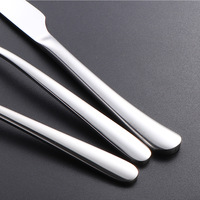 Ensemble de couverts élégants en acier inoxydable 304, couteau à steak, fourchette, cuillère à dîner, cuillère à beurre, cuillères à café pour la restauration occidentale des hôtels