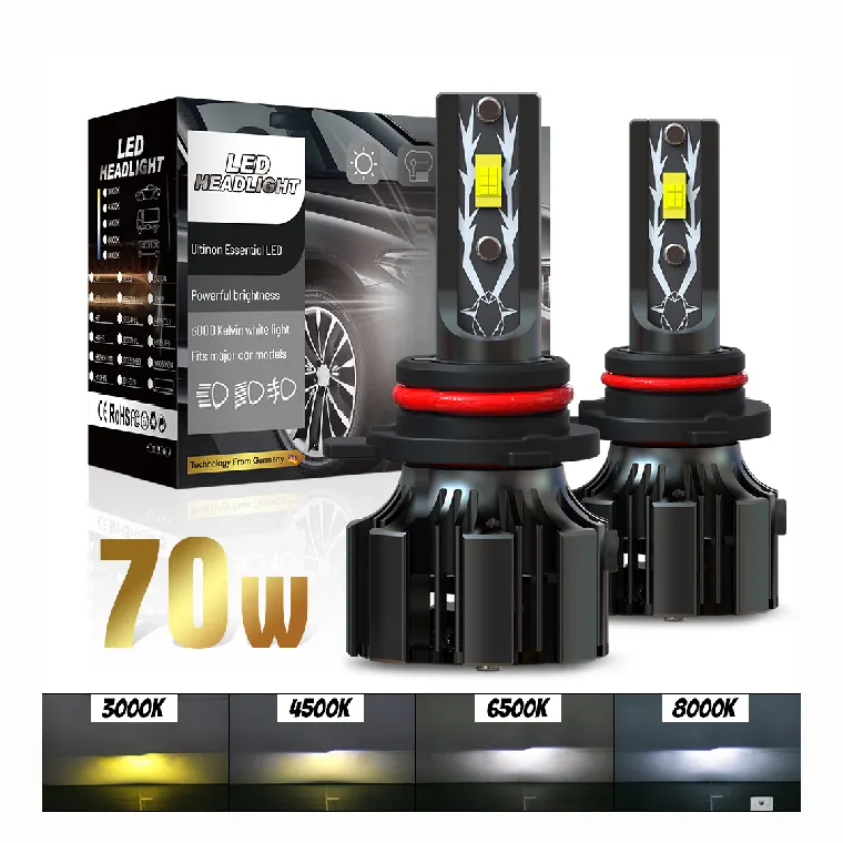 NEWEST U12 9012 12V 70W 20000LM 6500K Fog light motorcycle light csp h13 hb3 c6 automotive led headlight kits