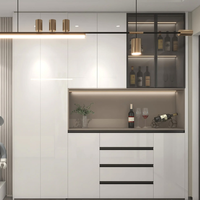 Vinoteca LED con Puertas de Vidrio y Cajones sin Tiradores - Fabricación Personalizada OEM Directo de Fábrica