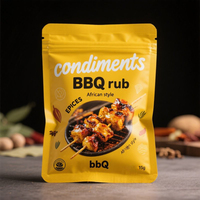Sac en plastique refermable personnalisé réutilisable pour aliments secs, épices, poudre de chili, avec fenêtre transparente