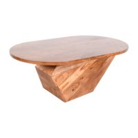 Table basse minimaliste de luxe en bois d'acacia massif, mobilier de salon, table centrale au design épuré et structure durable