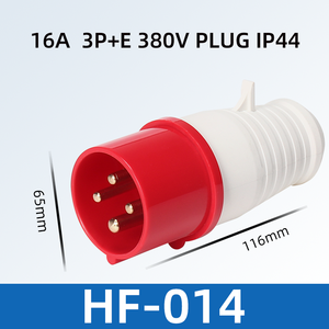 Prise et fiche de courant industrielles HFE 16A 110V/220V/380V 2-5 broches IP44/IP67 à contact en cuivre, connecteur de montage en surface - Product Image 2