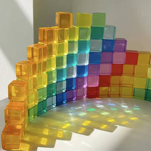 Acrylic Translucent Ins Crystal <strong>Gem</strong> Blocks-Stacking Sensory Building Educational Puzzle Injection Plastic Modling Rainbow Toys - Product Image 5