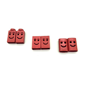 Terminales de cordón cuadrados de aleación con cara sonriente para uso en prendas, botones con ojales de estilo simple JK JT653 - Product Image 2