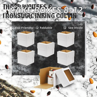 Vente flash - Boîtes à gâteaux classiques blanches carrées rigides recyclables en carton ondulé avec doublure en éponge, finition brillante/mate