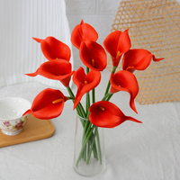 Lys Calla Artificiel en PU de 34 cm, Toucher Réel, Haute Qualité, Décoration d'Intérieur, Accessoires Photo, Fleurs Artificielles, Fournitures de Fête