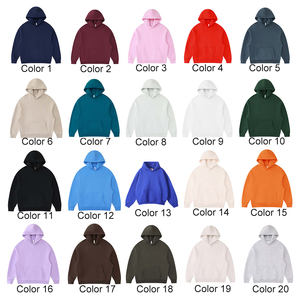 هوديات رجالية بالجملة بقصة واسعة من الصوف الثقيل، سويت شيرت سادة للجنسين بقصة هيب هوب، بغطاء للرأس بتطريز ثلاثي الأبعاد أو طباعة شعار مخصص - Product Image 3